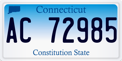 CT license plate AC72985