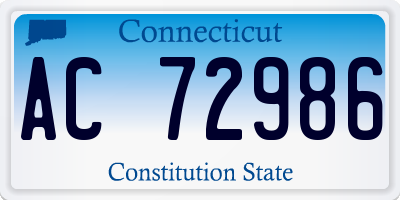 CT license plate AC72986