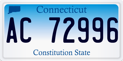 CT license plate AC72996