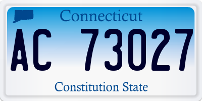 CT license plate AC73027