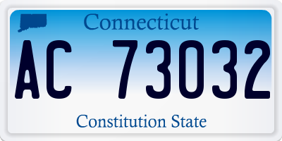 CT license plate AC73032