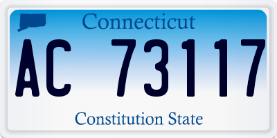 CT license plate AC73117