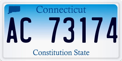 CT license plate AC73174