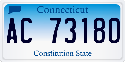 CT license plate AC73180