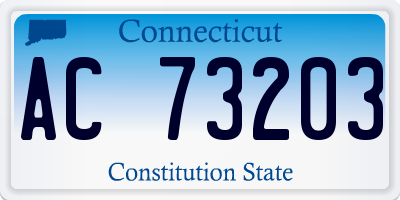 CT license plate AC73203