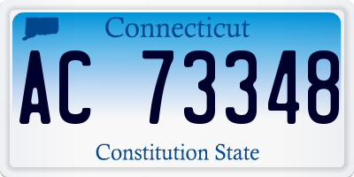 CT license plate AC73348
