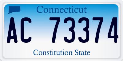 CT license plate AC73374