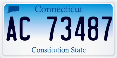 CT license plate AC73487