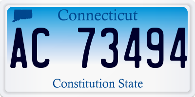 CT license plate AC73494