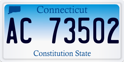 CT license plate AC73502