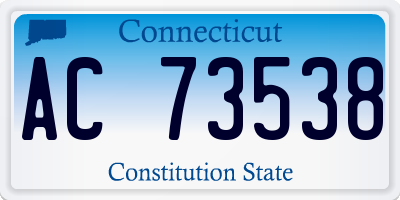 CT license plate AC73538