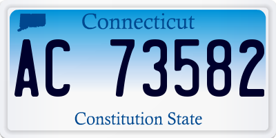 CT license plate AC73582