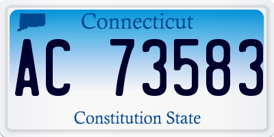 CT license plate AC73583
