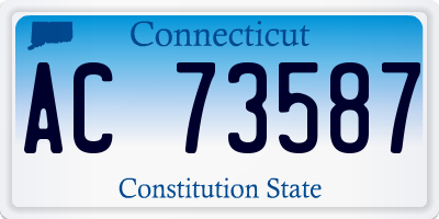 CT license plate AC73587