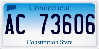 CT license plate AC73606