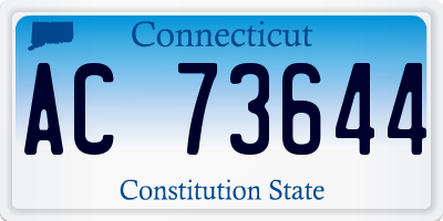 CT license plate AC73644