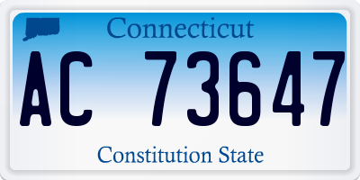 CT license plate AC73647