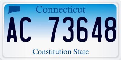 CT license plate AC73648