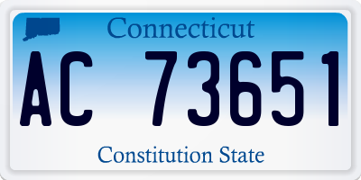 CT license plate AC73651