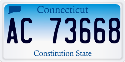 CT license plate AC73668