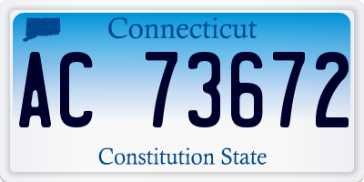 CT license plate AC73672
