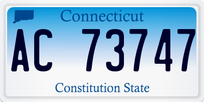 CT license plate AC73747