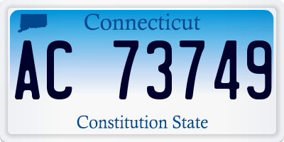 CT license plate AC73749