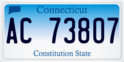 CT license plate AC73807