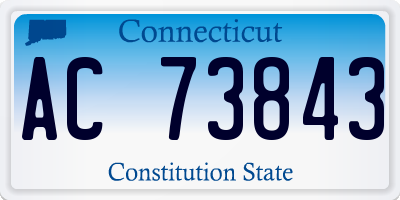 CT license plate AC73843