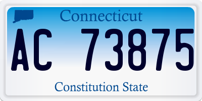 CT license plate AC73875