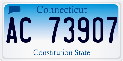CT license plate AC73907