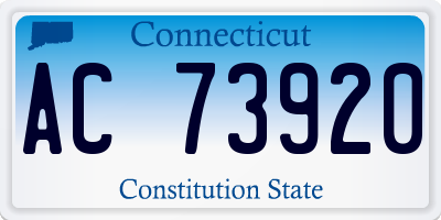 CT license plate AC73920