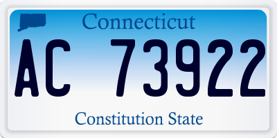 CT license plate AC73922