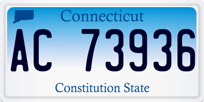 CT license plate AC73936