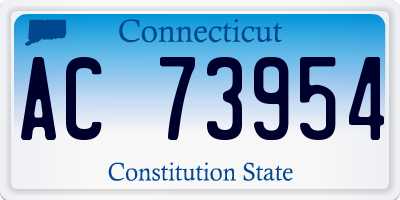 CT license plate AC73954