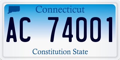 CT license plate AC74001