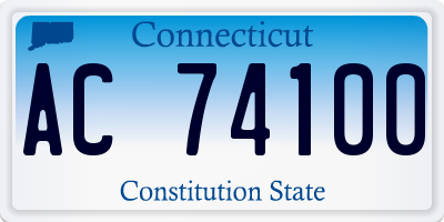 CT license plate AC74100