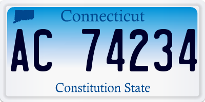 CT license plate AC74234