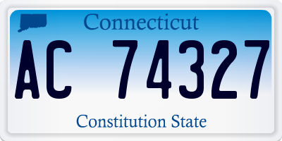 CT license plate AC74327