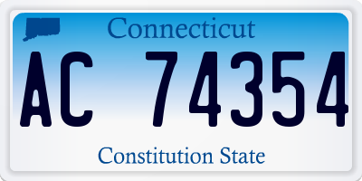 CT license plate AC74354