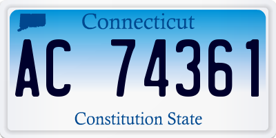 CT license plate AC74361