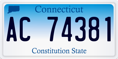 CT license plate AC74381