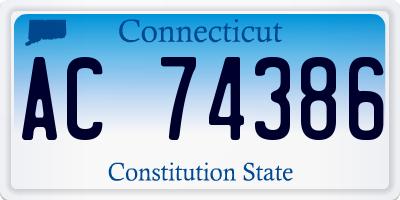 CT license plate AC74386