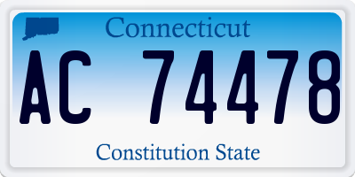 CT license plate AC74478