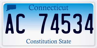 CT license plate AC74534