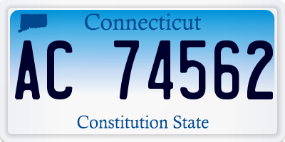 CT license plate AC74562