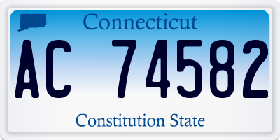 CT license plate AC74582