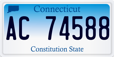 CT license plate AC74588