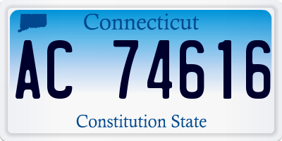 CT license plate AC74616