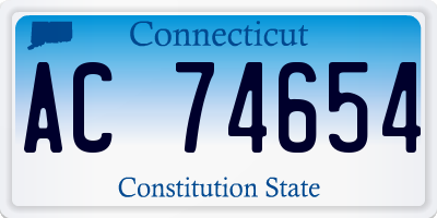 CT license plate AC74654